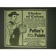 1900 Patton's Sun Proof Paints Ad - Choice of colors
