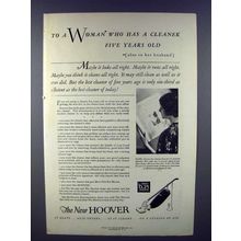 1931 Hoover Vacuum Cleaner Ad - Five Years Old