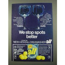 1972 All Dishwasher Detergent Ad - We Stop Spots Better