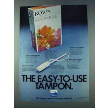 1978 Kotex Stick Tampons Ad - Easy-to-Use