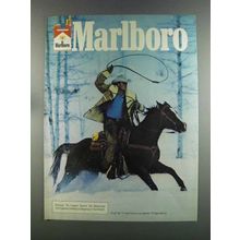 1982 Marlboro Cigarettes Ad - Cowboy riding Horse