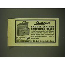 1952 Lawrence Saddle Leather Cartridge Cases Advertisement