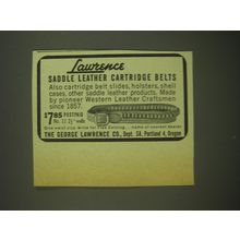 1952 Lawrence Saddle Leather Cartridge Belts Advertisement