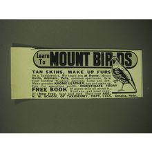 1952 N.W. School of Taxidermy Ad - Learn to mount birds