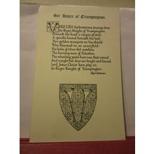 SIR ROGER OF TRUMPINGTON, TOMB ENGRAVING, Cambridgeshire unused postcard =