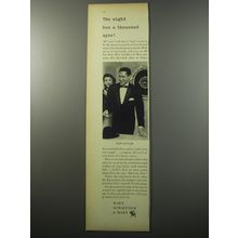 1955 Hart Schaffner & Marx Tuxedo Ad - The night has a thousand ayes