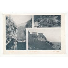 Old Multiview of Dovedale Postcard Derbyshire