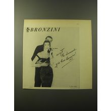 1960 Bronzini Fashion Ad - accept the diamonds - give him Bronzini