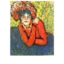 Pablo Picasso L'Attende Waiting Painting Postcard