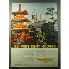 1960 American President Lines Cruise Ad - Sailing to Yokohama August 3
