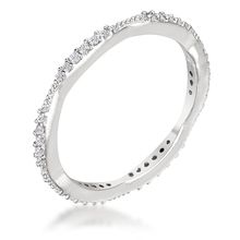 42Ct Dainty 18k Rhodium Plated Micro Pave CZ Stackable Eternity Ring