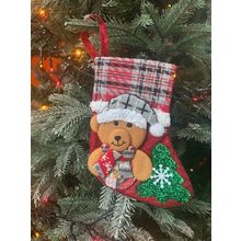 Woodside Home Living Mini Christmas Stocking - Teddy Bear
