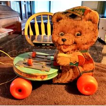 Old Vintage Original Fisher Price Teddy Zilo # 741 8 1/2" Tall 1966