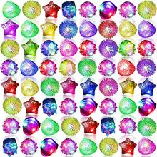 Vinsot Light up Rings Party Favors LED Flashing Jelly Rings Bumpy Glow in the Da