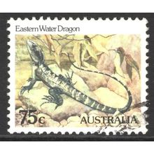 AUSTRALIA 1982: REPTILES & AMPHIBIANS - 75c EASTERN WATER DRAGON USED (G5)