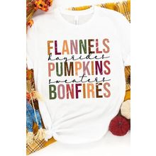 White FLANNELS PUMPKINS BONFIRES Crewneck Graphic Tee
