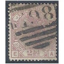 1876 SG141 2 1/2d Rosy-Mauve KEY Plate 3 Good Used Check Letters "EA".