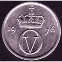 1976 Norway 10 Ore Coin