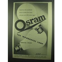 1939 G.E.C. Osram Coiled Coil Lamp Ad