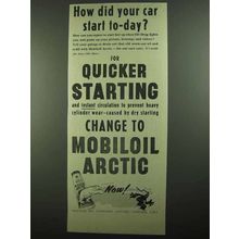 1939 Mobil Mobiloil Arctic Oil Ad - Did Your Car Start?