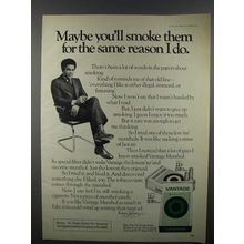 1973 Vantage Cigarette Ad - Same Reason I Do