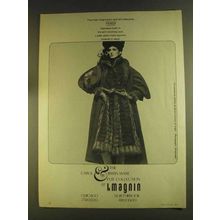 1980 Fendi Loden Green Dyed Squirrel, Wool Fur Coat Ad