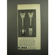 1952 H. Nils Santa and the Reindeer Silverware Ad - Just Arrived from Denmark
