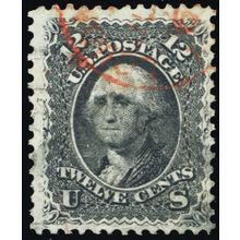 90, Used 12¢ With Grill - VF With Red Cancel Cat $450.00 - Stuart Katz