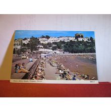 TORRE ABBEY SANDS, TORQUAY, DEVON used postcard by Harvey Barton 1973 pm #