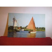 RIVER THURNE AND THURNE MILL, NORFOLK BROADS. unused postcard by Jarrold =
