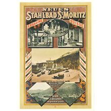 Neues Stahlbad St Moritz Engadine Suisse Victorian Hotel Poster Postcard