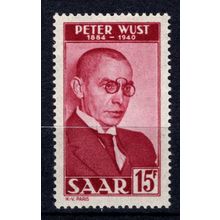 Saar, Germany 1950, 10th Anniversary of Death of Peter Wurst issue. Mi #290. MNH