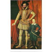 Art MARCUS GHEERAERTS "Sir Walter Raleigh & Son" Postcard (Fraser RTSE-C4)