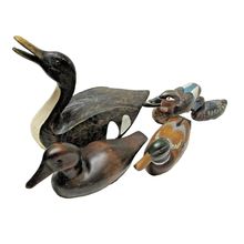 Wooden Mallard Ducks Carved Hand-painted Realistic Cabin/Den/Desk Decor Lot Of 5