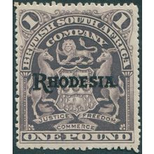 Rhodesia 1909 £1 grey-purple SG113 unused