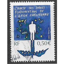 FRA 2003 50c 'HUMAN RIGHTS CHARTER' FINE USED (EBID56-048)