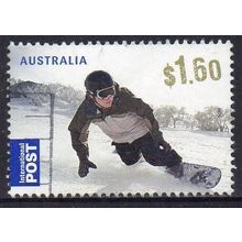 Australia 2011 Skiing - Snowboarder $1.60 international Post Sheet Used
