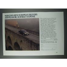 1986 Mercedes-Benz Cars Ad - European Delivery: Add Pleasure, Subtract Expense