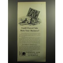1951 National Life Insurance Ad - Could forced sale ruin your business?