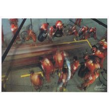 Ferrari F1 Car Pit Stop At Speed Grand Prix Rare Postcard