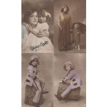 Gladys Cooper & Daughter Child Film Star Joan 4 Signed Antique Postcard s
