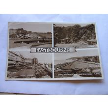 multiview, EASTBOURNE, SUSSEX used postcard RP by Valentine 1956 pm =