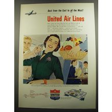 1952 United Air Lines Ad - Best from the east to all the west