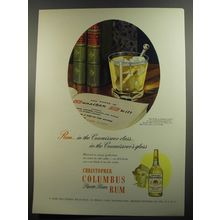 1952 Christopher Columbus Rum Ad - In the connoisseur class