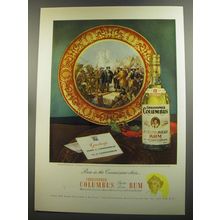 1952 Christopher Columbus Rum Ad - Rum in the connoisseur class