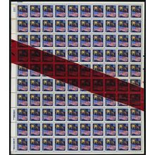 2276, 22¢ MNH Large Red Tape Splice Error Sheet of 100 Stamps - Stuart Katz