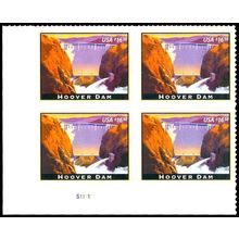 Hoover Dam 2008 $16.50 Express Mail Plate Block of Four Stamps Scott 4269