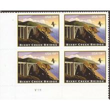 Bixby Creek Bridge 18.30 Express Mail Plate Block of 4 Postage Stamps Scott 4439