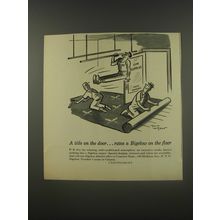 1956 Bigelow Carpet Ad - A title on the door rates
