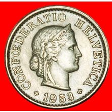 Ⰶ LIBERTY (1879-2025): SWITZERLAND★5 RAPPEN 1953B! DIES 1+A★LOW START★NO RESERVE